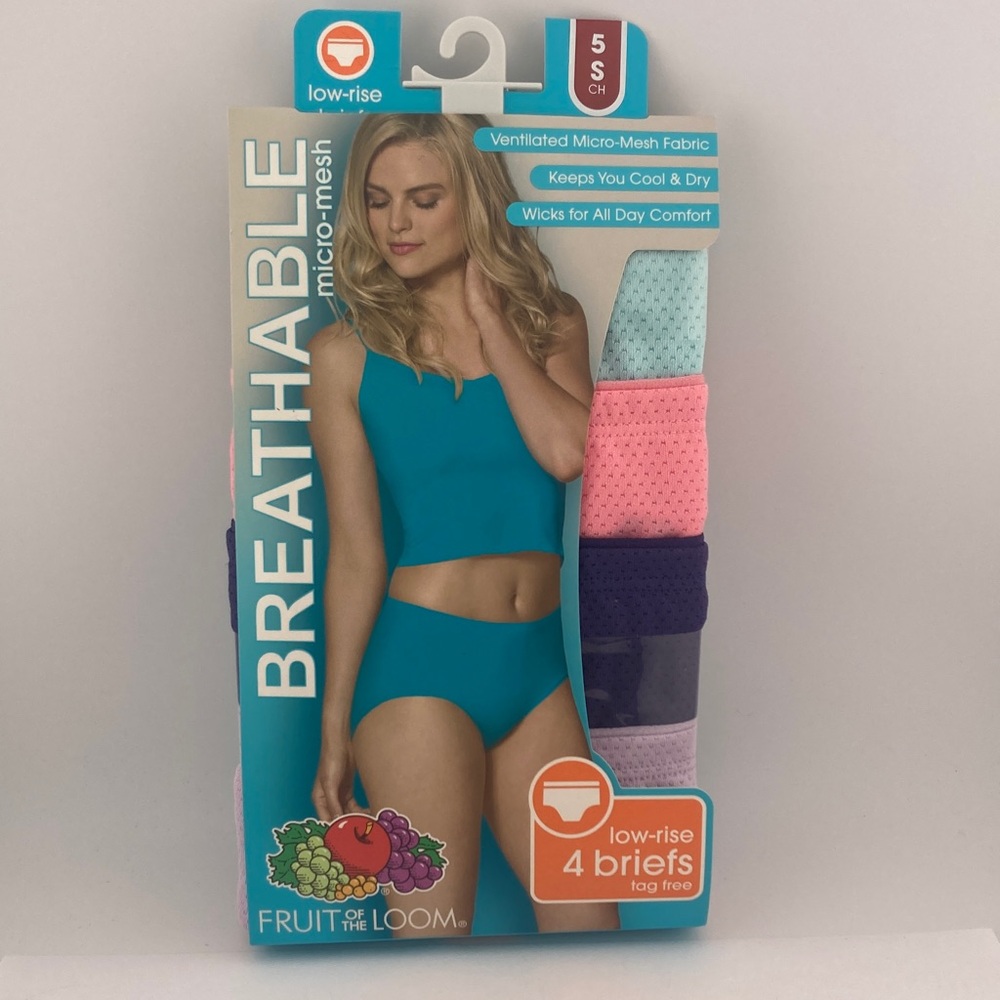 Fruit of The LoomMicro Mesh Brief Panties Low Rise Size 5 Small Underware